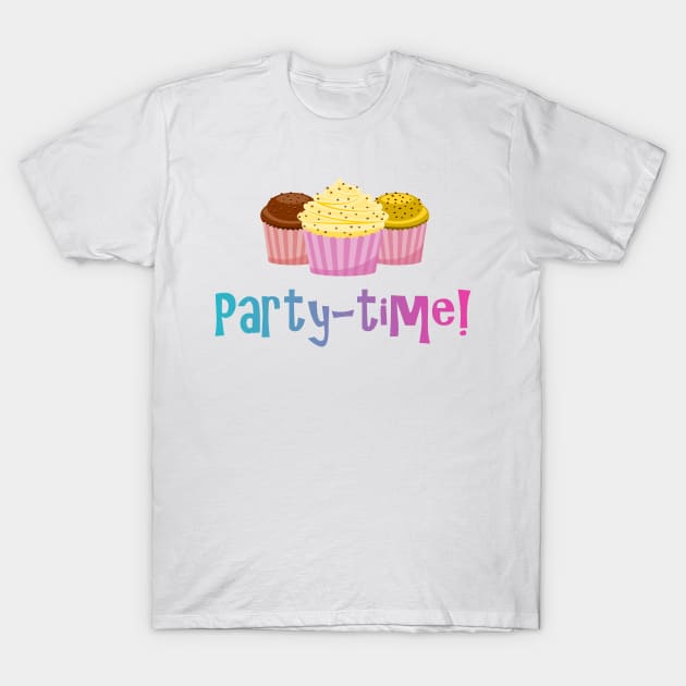 Party Time Cupcakes T-Shirt by Benny Merch Pearl